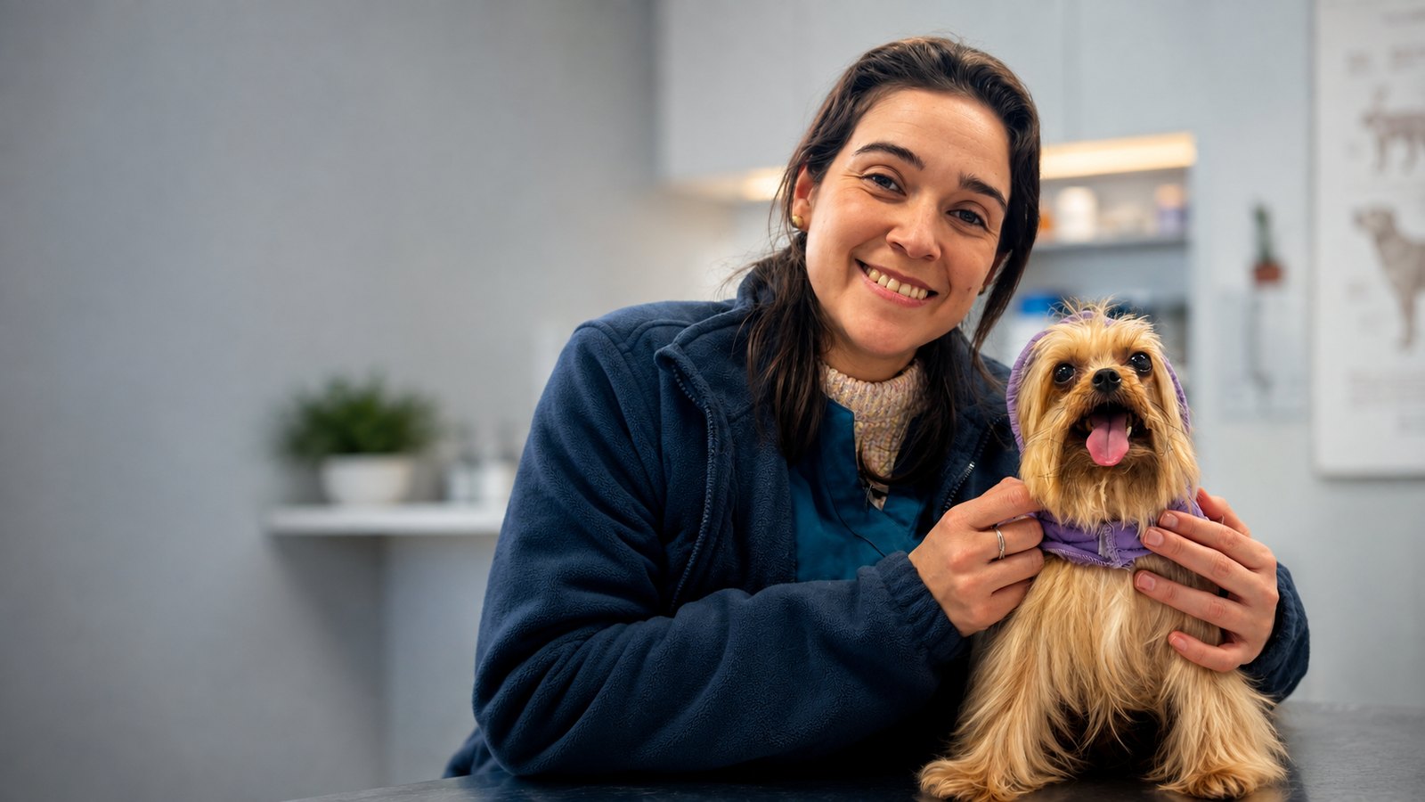 Veterinario de El Rodeo con una mascota